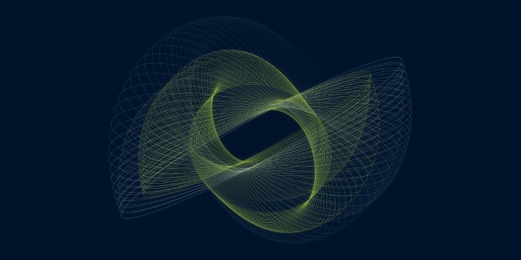 Blue and green spirograph illustration