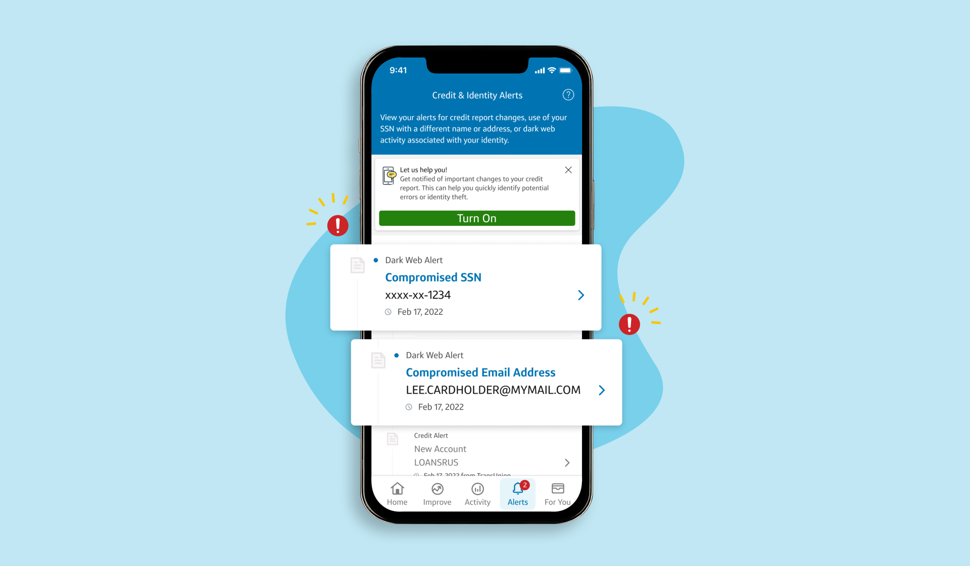Compromised-Social-Security-Number-and-Email-Alert-screen