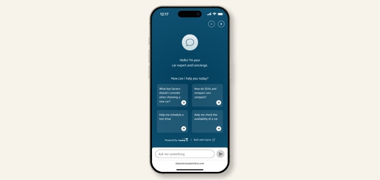 UI of Capital One's agentic AI Chat Concierge